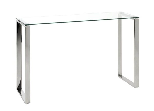 HAKU Möbel Konsolentisch rechteckig Glas silber 120,0 x 40,0 x 78,0 cm, 1 St.