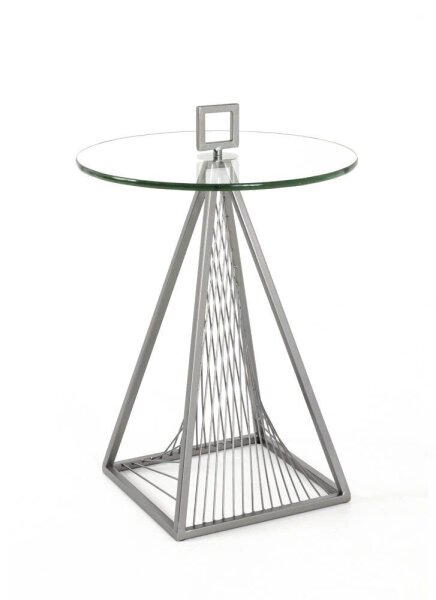 HAKU Möbel Beistelltisch rund Glas grau 45,0 x 45,0 x 57,0 cm, 1 St.