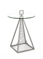 HAKU Möbel Beistelltisch rund Glas grau 45,0 x 45,0...
