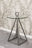 HAKU Möbel Beistelltisch rund Glas grau 45,0 x 45,0...