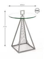 HAKU Möbel Beistelltisch rund Glas grau 45,0 x 45,0 x 57,0 cm, 1 St.