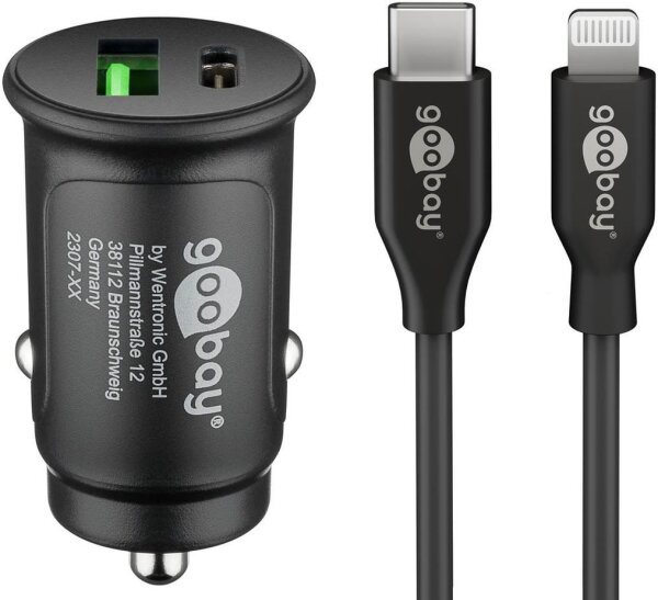 goobay Kfz-Ladeadapter schwarz, 27 Watt