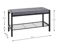 HAKU Möbel Schuhbank 18519 grau Metall 80,0 cm