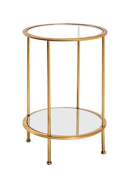 HAKU Möbel Beistelltisch rund Glas gold 38,0 x 38,0 x 55,0 cm, 1 St.