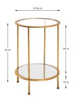 HAKU Möbel Beistelltisch rund Glas gold 38,0 x 38,0 x 55,0 cm, 1 St.