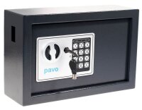pavo Schlüsseltresor grau mit 20 Haken, Elektronikschloss, 31,0 x 10,0 x 20,0 cm, 1 St.