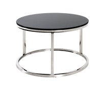 HAKU Möbel Beistelltisch rund Glas schwarz, 1 St.