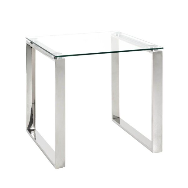 HAKU Möbel Beistelltisch rechteckig Glas silber 55,0 x 55,0 x 55,0 cm, 1 St.