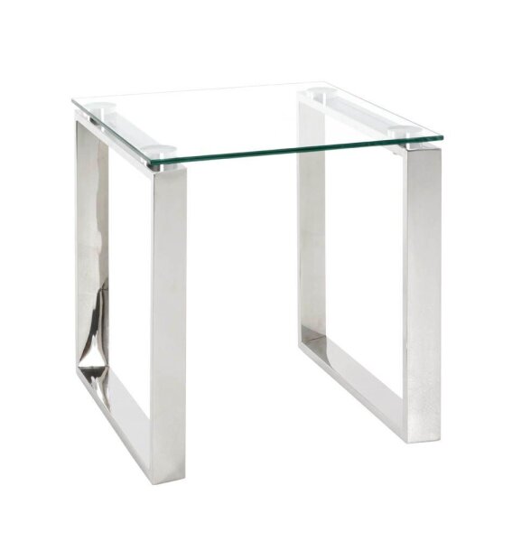 HAKU Möbel Beistelltisch rechteckig Glas transparent 42,0 x 42,0 x 45,0 cm, 1 St.
