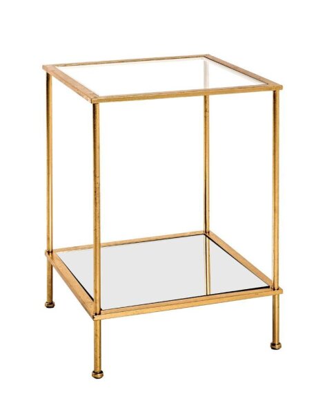 HAKU Möbel Beistelltisch rechteckig Glas gold 39,0 x 39,0 x 55,0 cm, 1 St.