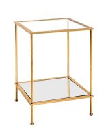 HAKU Möbel Beistelltisch rechteckig Glas gold 39,0 x...