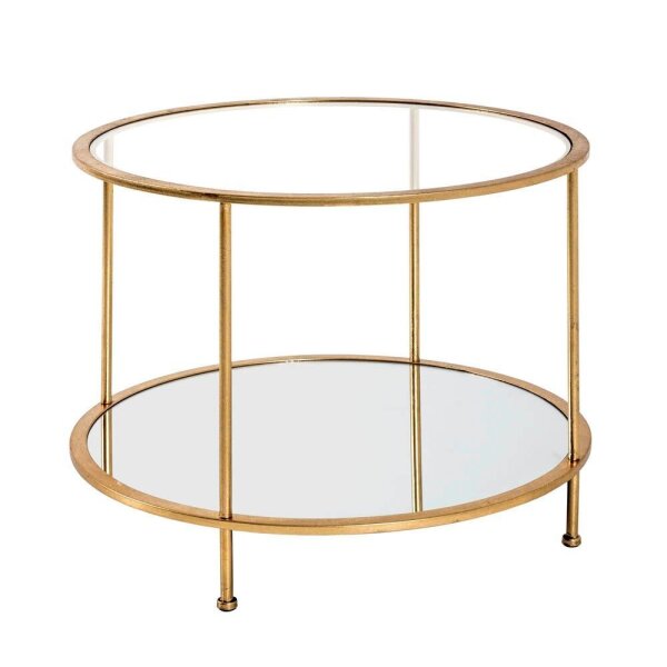 HAKU Möbel Beistelltisch rund Glas gold 60,0 x 60,0 x 45,0 cm, 1 St.