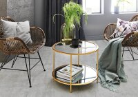 HAKU Möbel Beistelltisch rund Glas gold 60,0 x 60,0...