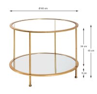 HAKU Möbel Beistelltisch rund Glas gold 60,0 x 60,0 x 45,0 cm, 1 St.