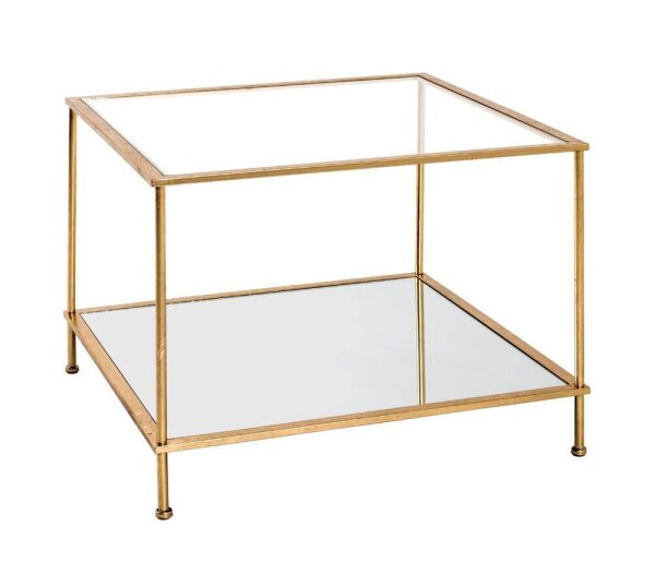 HAKU Möbel Beistelltisch rechteckig Glas gold 60,0 x 60,0 x 45,0 cm, 1 St.