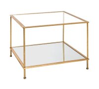 HAKU Möbel Beistelltisch rechteckig Glas gold 60,0 x...