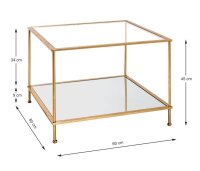 HAKU Möbel Beistelltisch rechteckig Glas gold 60,0 x...