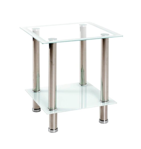 HAKU Möbel Beistelltisch rechteckig Glas transparent 40,0 x 40,0 x 46,0 cm, 1 St.