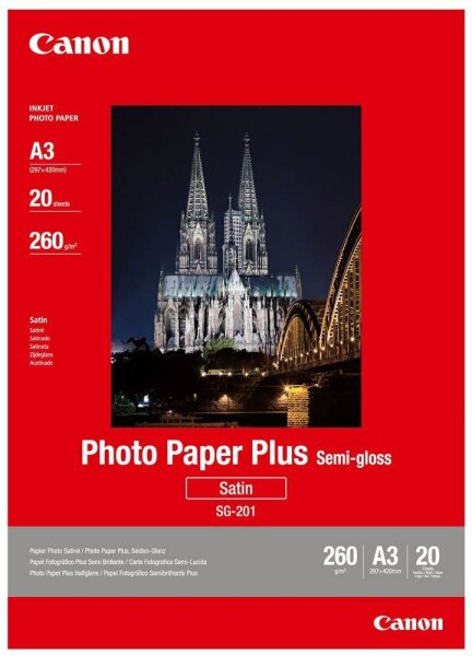 Canon Fotopapier SG-201 DIN A3 satiniert 260 g/qm 20 Blatt