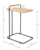 HAKU Möbel Beistelltisch rechteckig Massivholz eiche 35,0 x 49,0 x 73,0 cm, 1 St.