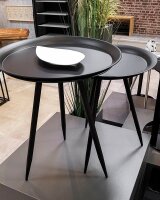 HAKU Möbel Beistelltisch rund Metall schwarz 38,0 x 38,0 x 47,0 cm, 1 St.