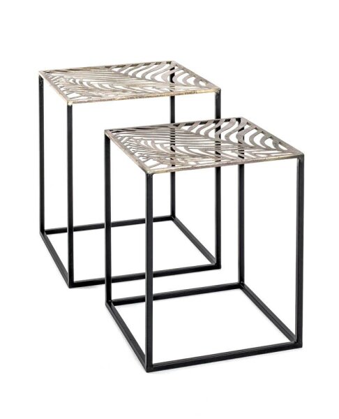 HAKU Möbel Beistelltische-Set rechteckig Metall bronze, 1 Set