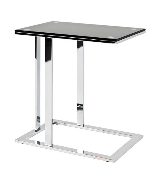 HAKU Möbel Beistelltisch rechteckig Glas schwarz 54,0 x 37,0 x 58,0 cm, 1 St.
