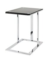 HAKU Möbel Beistelltisch rechteckig Glas schwarz 54,0 x 37,0 x 58,0 cm, 1 St.
