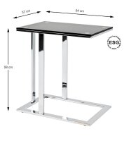 HAKU Möbel Beistelltisch rechteckig Glas schwarz 54,0 x 37,0 x 58,0 cm, 1 St.
