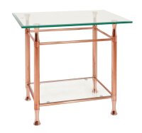 HAKU Möbel Beistelltisch rechteckig Glas kupfer 58,0...