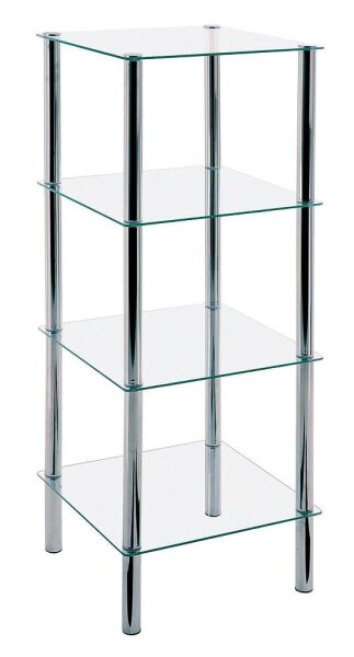 HAKU Möbel Badregal 90240 silber 39,0 x 39,0 x 107,0 cm