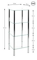 HAKU Möbel Badregal 90240 silber 39,0 x 39,0 x 107,0 cm