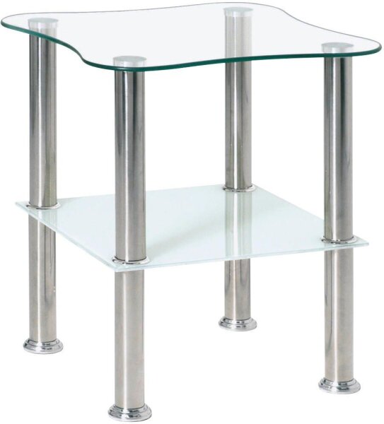 HAKU Möbel Beistelltisch quadratisch Glas transparent 40,0 x 40,0 x 47,0 cm, 1 St.