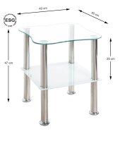 HAKU Möbel Beistelltisch quadratisch Glas transparent 40,0 x 40,0 x 47,0 cm, 1 St.