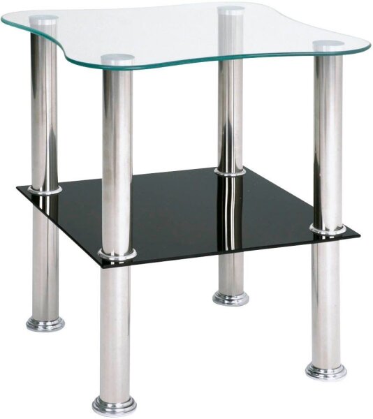 HAKU Möbel Beistelltisch quadratisch Glas silber 40,0 x 40,0 x 47,0 cm, 1 St.