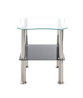 HAKU Möbel Beistelltisch quadratisch Glas silber 40,0 x 40,0 x 47,0 cm, 1 St.