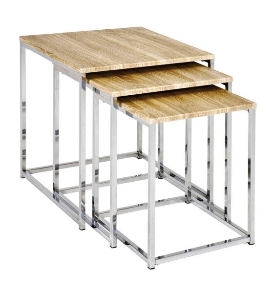 HAKU Möbel Beistelltische-Set rechteckig MDF-Platte eiche, 1 Set