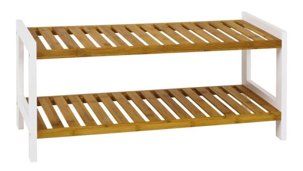 HAKU Möbel Schuhregal bambus, weiß 70,0 x 26,0 x 34,0 cm, 1 St.