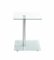 HAKU Möbel Beistelltisch rechteckig Glas transparent 40,0 x 40,0 x 52,0 cm, 1 St.