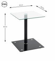 HAKU Möbel Beistelltisch rechteckig Glas transparent...