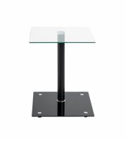 HAKU Möbel Beistelltisch rechteckig Glas transparent 40,0 x 40,0 x 52,0 cm, 1 St.