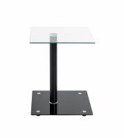 HAKU Möbel Beistelltisch rechteckig Glas transparent 40,0 x 40,0 x 52,0 cm, 1 St.
