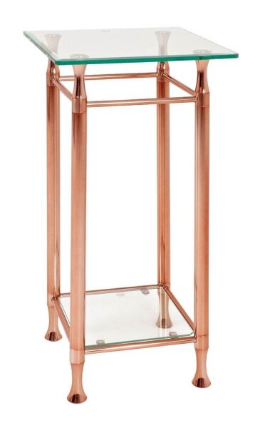 HAKU Möbel Beistelltisch rechteckig Glas kupfer 35,0 x 35,0 x 72,0 cm, 1 St.
