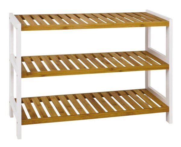 HAKU Möbel Schuhregal bambus, weiß 70,0 x 26,0 x 55,0 cm, 1 St.