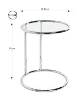 HAKU Möbel Beistelltisch rund Glas transparent 45,0 x 45,0 x 55,0 cm, 1 St.