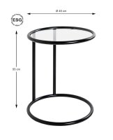HAKU Möbel Beistelltisch rund Glas transparent 45,0 x 45,0 x 55,0 cm, 1 St.