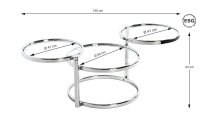 HAKU Möbel Beistelltisch rund Glas transparent 45,0 x 45,0 x 55,0 cm, 1 St.