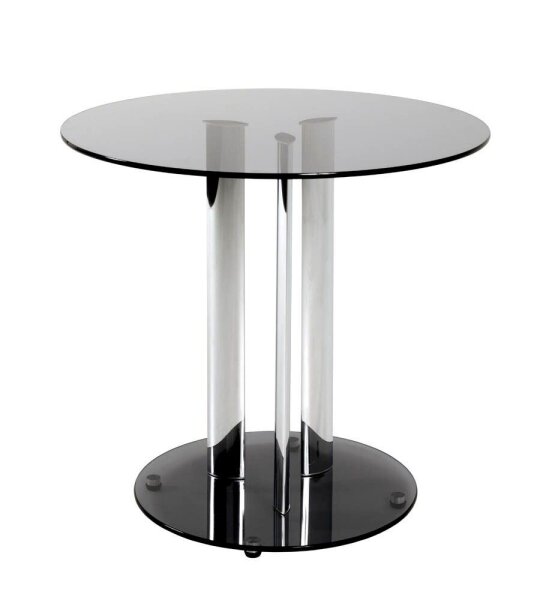 HAKU Möbel Beistelltisch rund Glas grau 59,0 x 59,0 x 57,0 cm, 1 St.