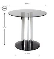 HAKU Möbel Beistelltisch rund Glas grau 59,0 x 59,0...