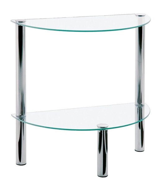 HAKU Möbel Beistelltisch halbrund Glas transparent 45,0 x 22,0 x 47,0 cm, 1 St.